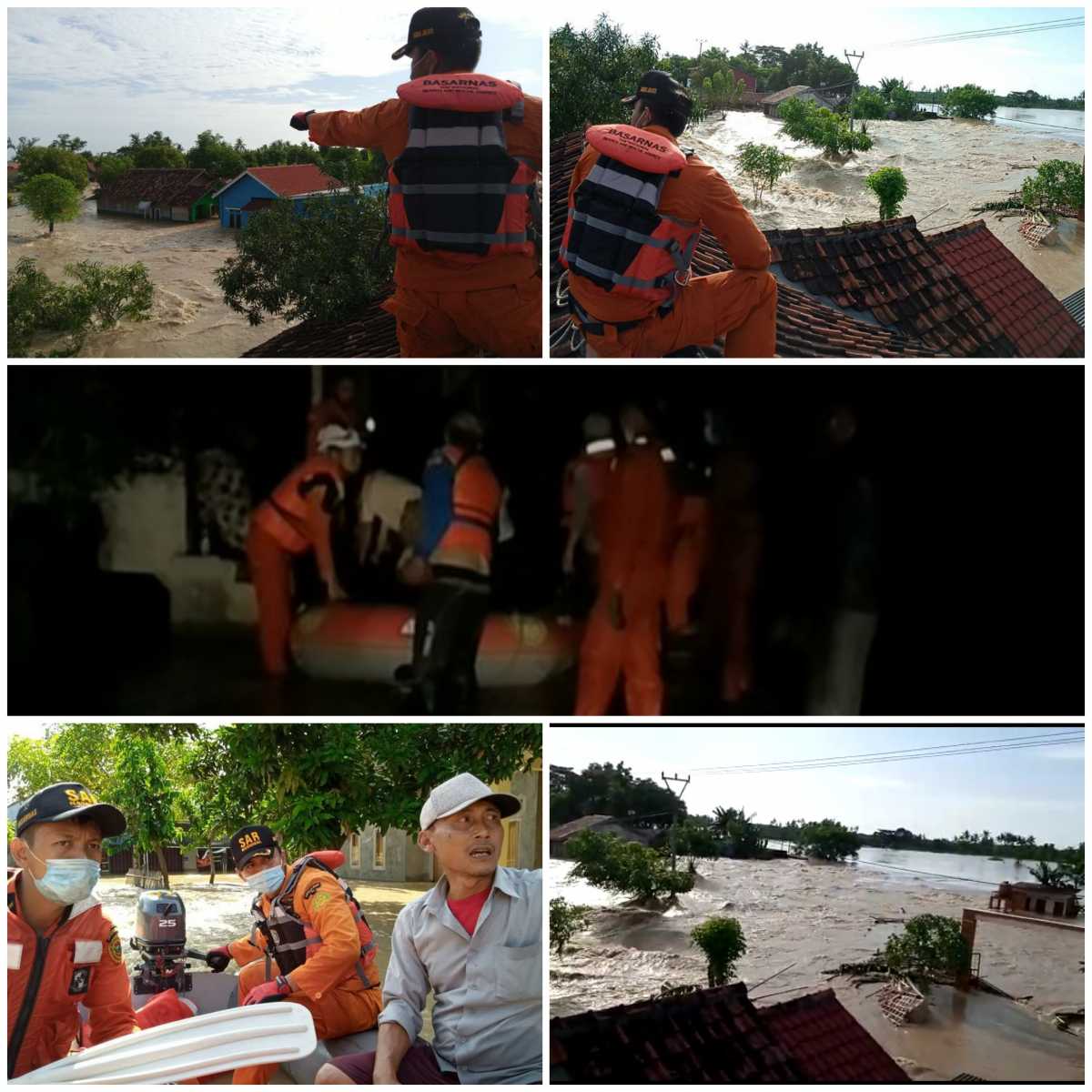 Tanggul Sungai Citarum Jebol, Arus Deras & Tinggi Isolir Permukiman Desa Sumberurip Kabupaten Bekasi