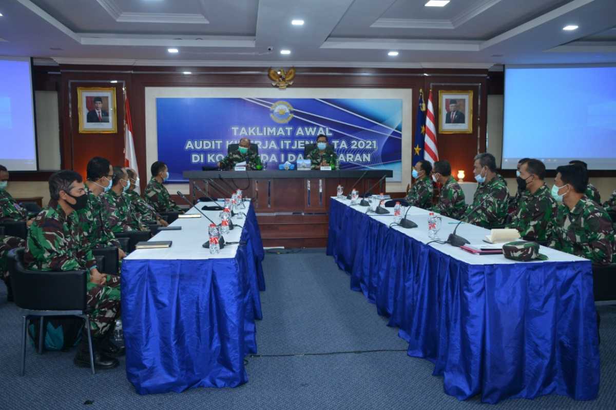Wujudkan WTP, Koarmada I Ikuti Taklimat Awal Audit Kinerja Itjenal TA 2021