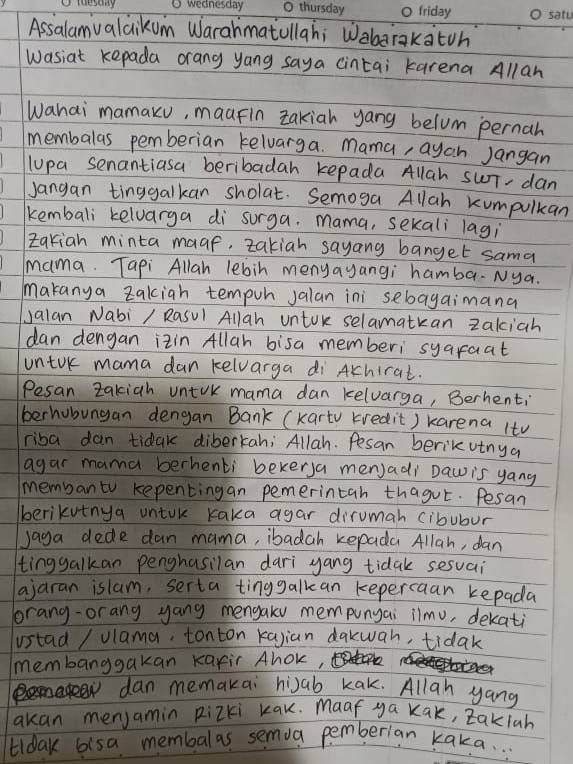 Ini Wasiat Terduga Teroris Mabes Polri, Zakiah Aini