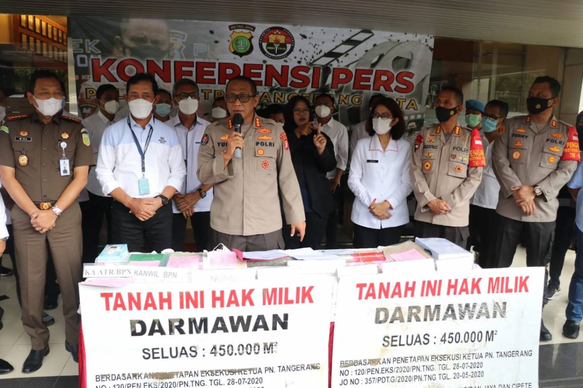 Polisi Bekuk 2 Otak Tersangka Mafia Tanah 45 Hektar di Tangerang