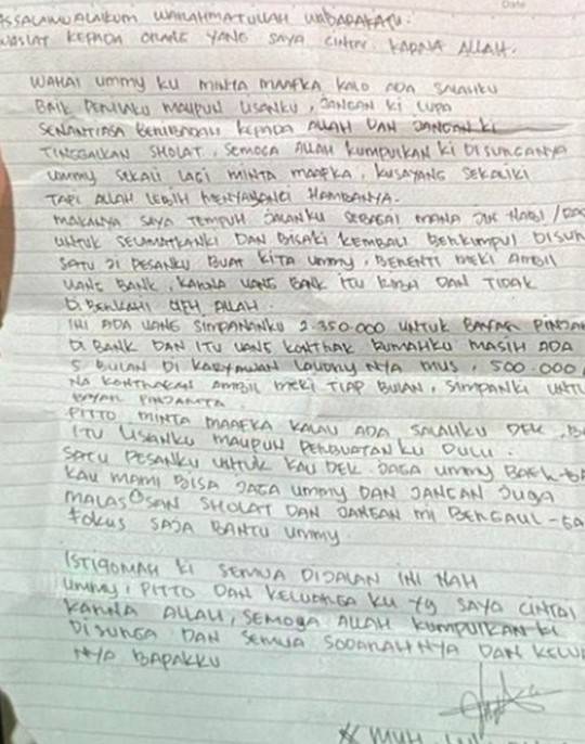 Surat Wasiat Teroris Katedral Makassar dan Penyerang Mabes Polri Miliki Kemiripan