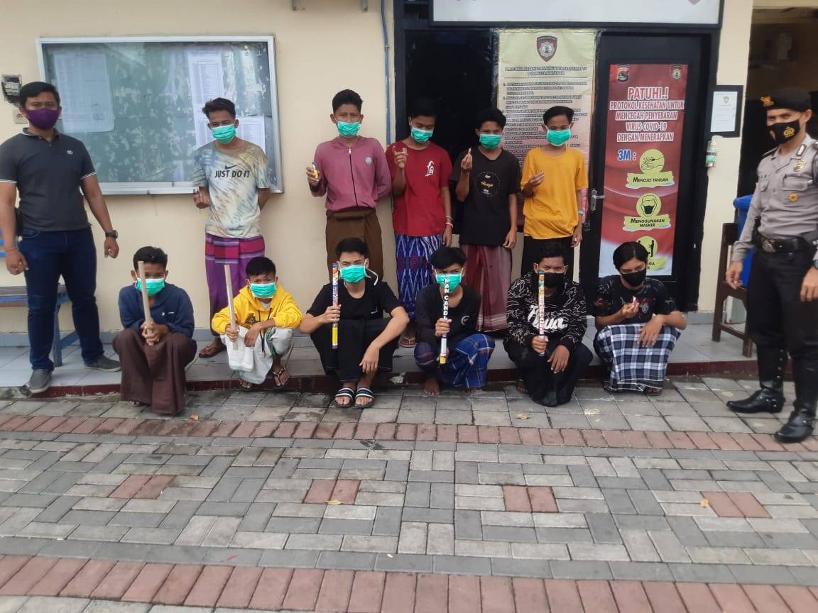 5 Pelaku Balap Liar dan 11 Pemain Perang Petasan Diamankan Polresta Mataram
