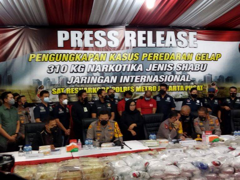 Satresnarkoba Polres Metro Jakarta Pusat Ungkap Peredaran 310 Kg Sabu