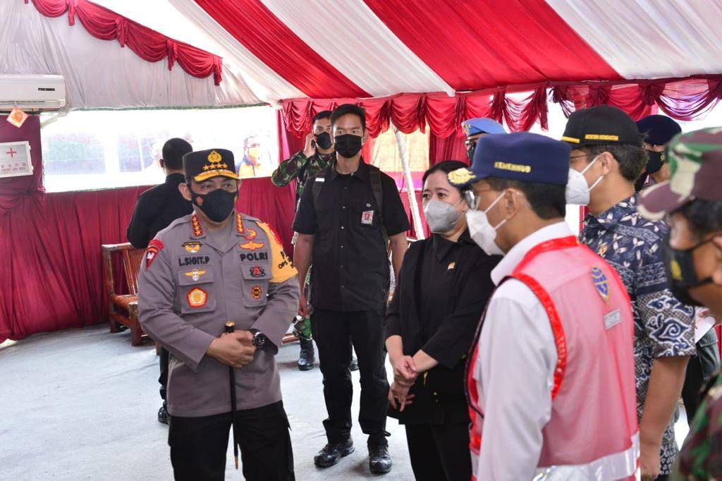 Panglima TNI dan Kapolri Tinjau Penyekatan Check Point Pelabuhan Bakauheni Lampung