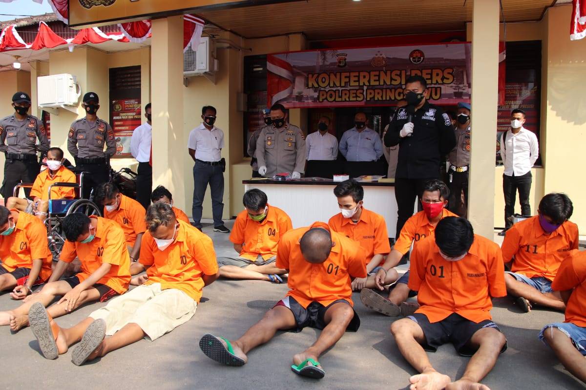 Operasi Sikat Krakatau 2021, Polres Pringsewu 'Gulung' 14 Tersangka