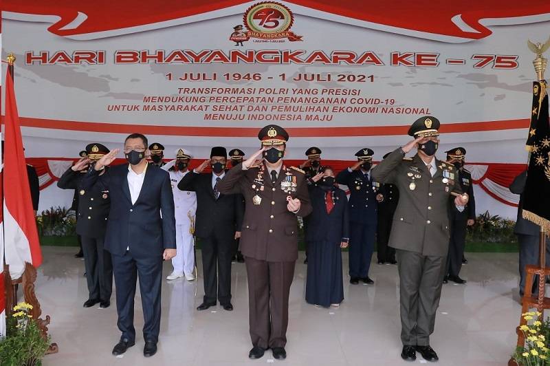 Meski Sederhana, Peringatan HUT Bhayangkara ke-75 di Polda NTB Tetap Khidmat