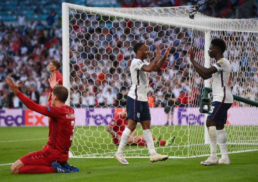 Babak Pertama Inggris vs Denmark, Skor 1-1