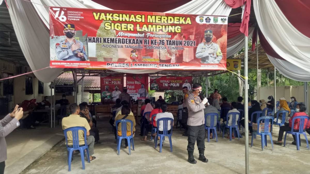 Polres Lampung Tengah Buka Gerai Vaksin Merdeka