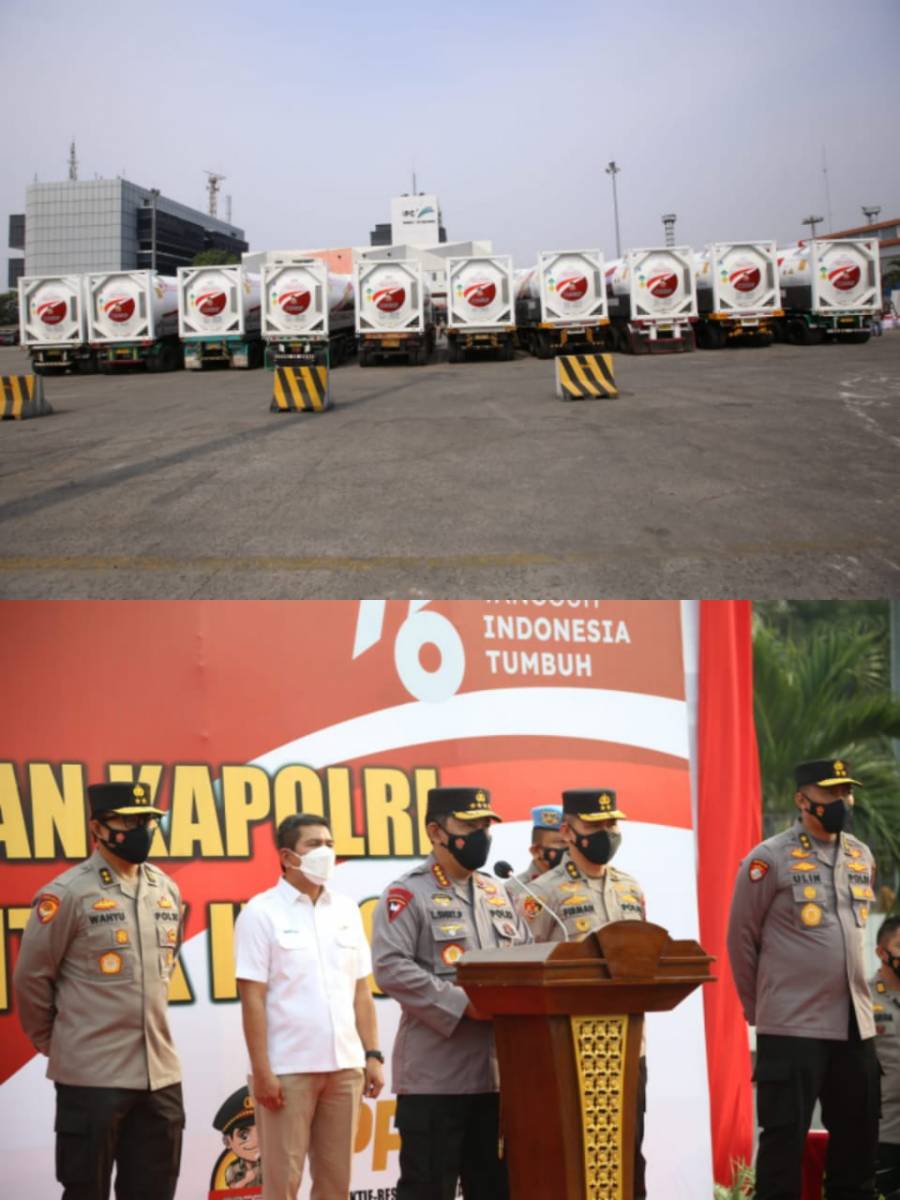 Kapolri Serahkan 10 Iso Tank untuk Antisipasi Ketersediaan Oksigen