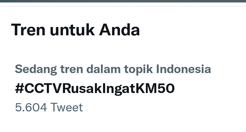 CCTV Rusak Ingat 50 KM Trending Topik di Twitter