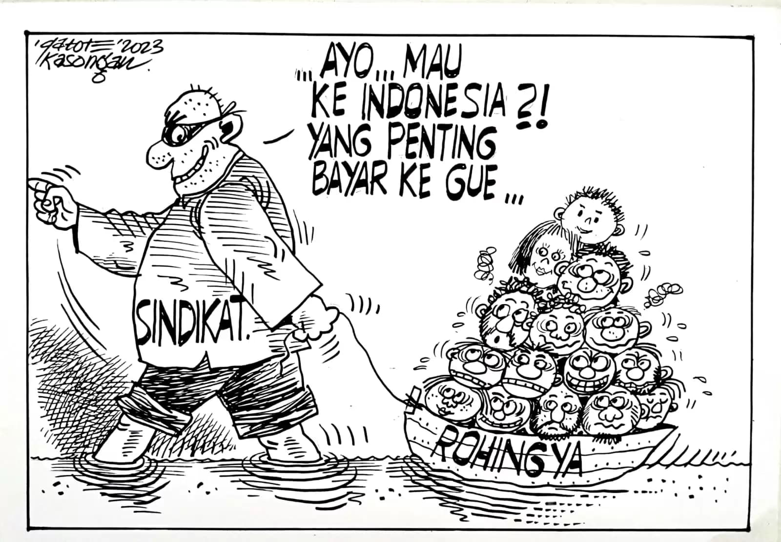 Karikatur - Ilustrasi - Sindikat Rohingnya