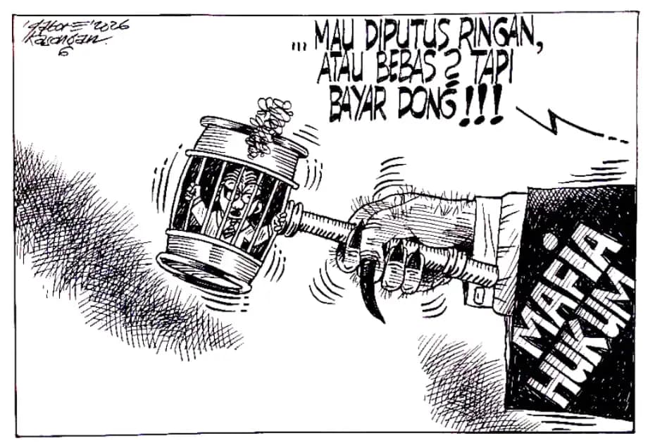 Karikatur - Ilustrasi - Mafia Hukum (Dok MI)