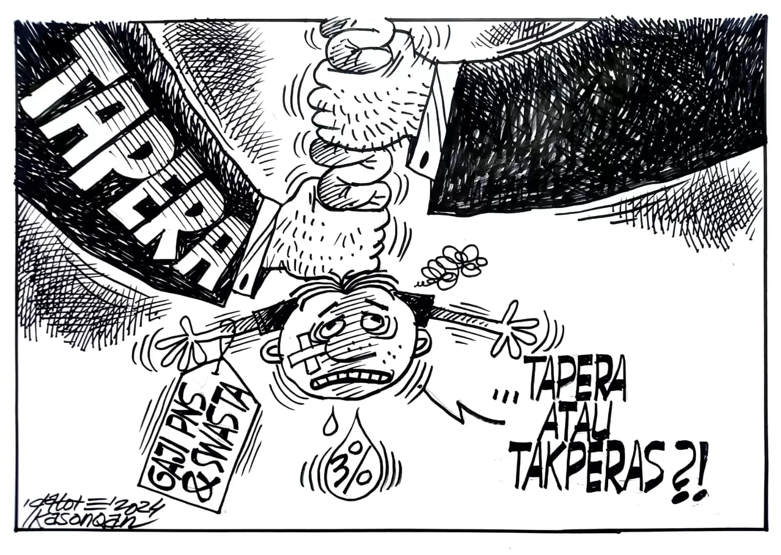 Karikatur - Ilustrasi - Tapera atau Takperas