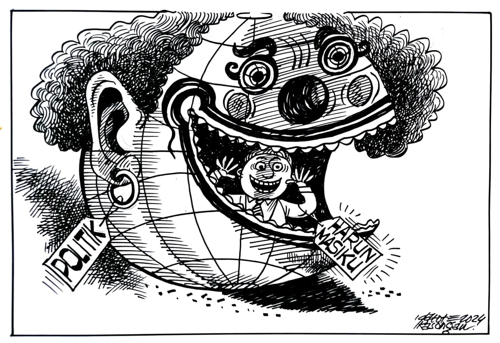 Karikatur - Ilustrasi - Harun Masiku (Monitorindonesia.com)