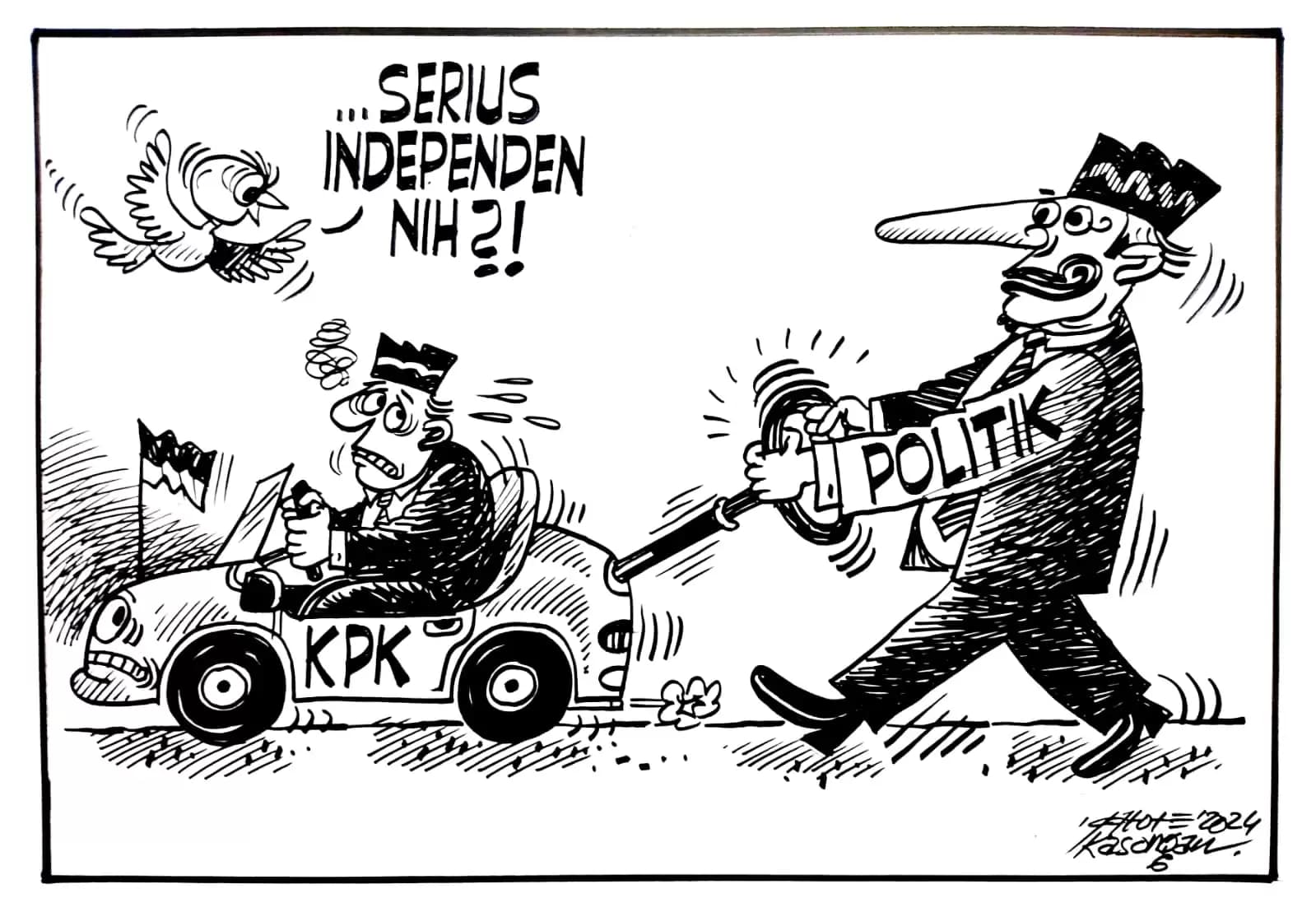 Karikatur - Ilustrasi - Serius Independen Nih