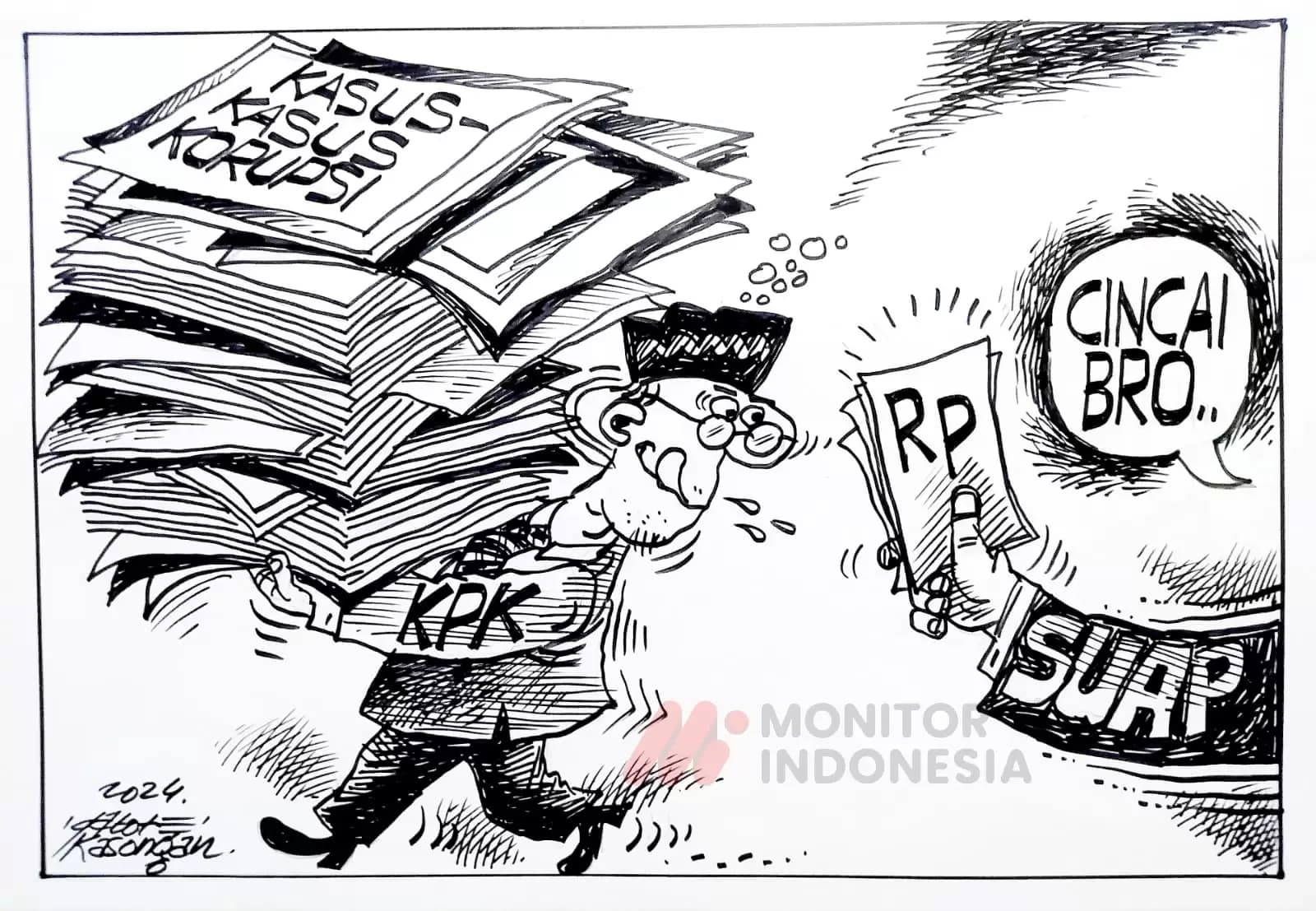 Karikatur - Ilustrasi - Godaan