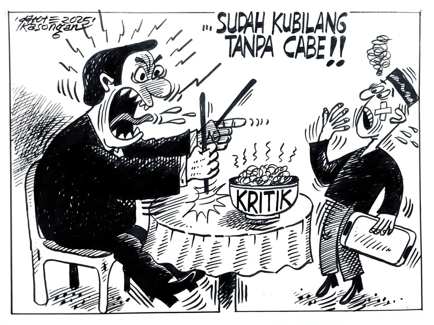Ilustrasi - Karikatur - Kritik Tanpa Cabe (Monitorindonesia.com)