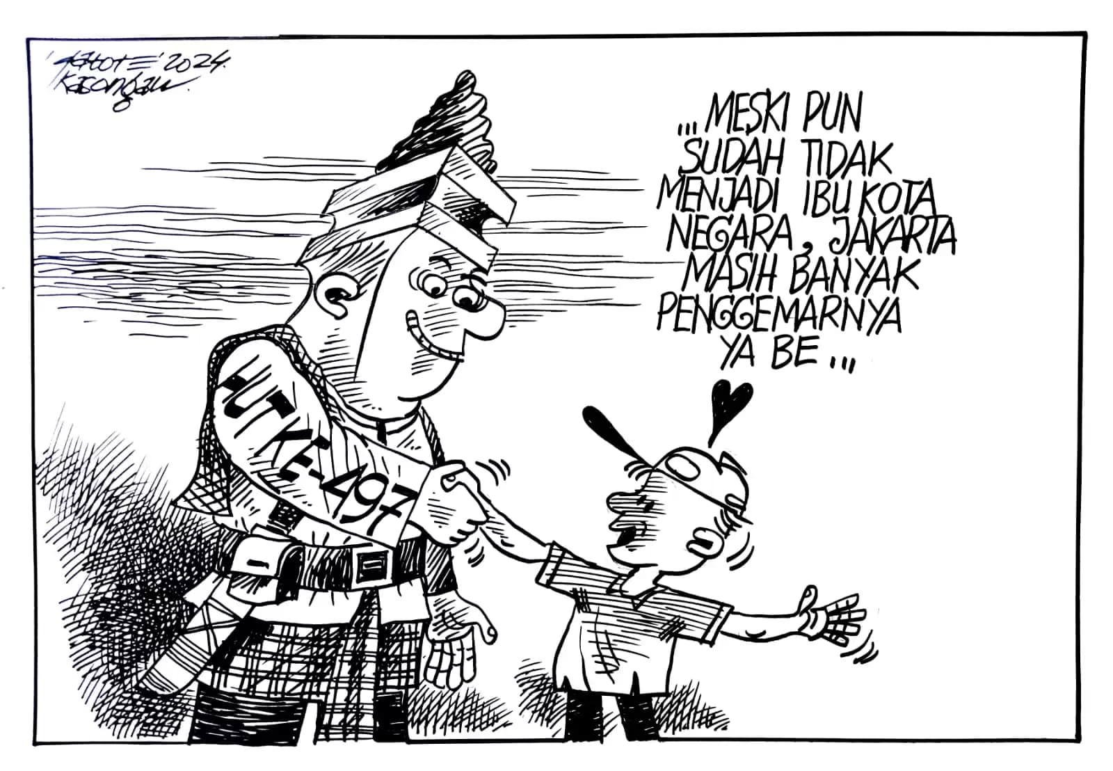 Karikatur - Ilustrasi -  HUT Kota Jakarta ke-497