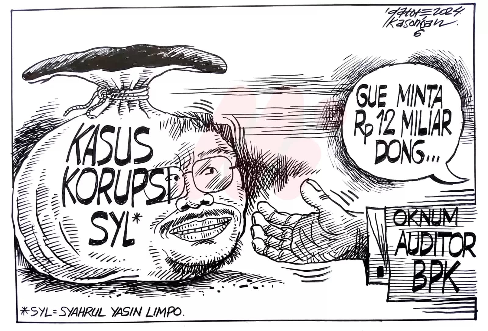 Karikatur - Ilustarsi Gue Minta Rp12 Miliar Dong