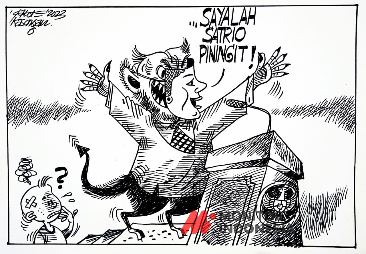 Karikatur - Ilustrasi - Satrio Piningit Bertopeng (Monitorindonesia.com)