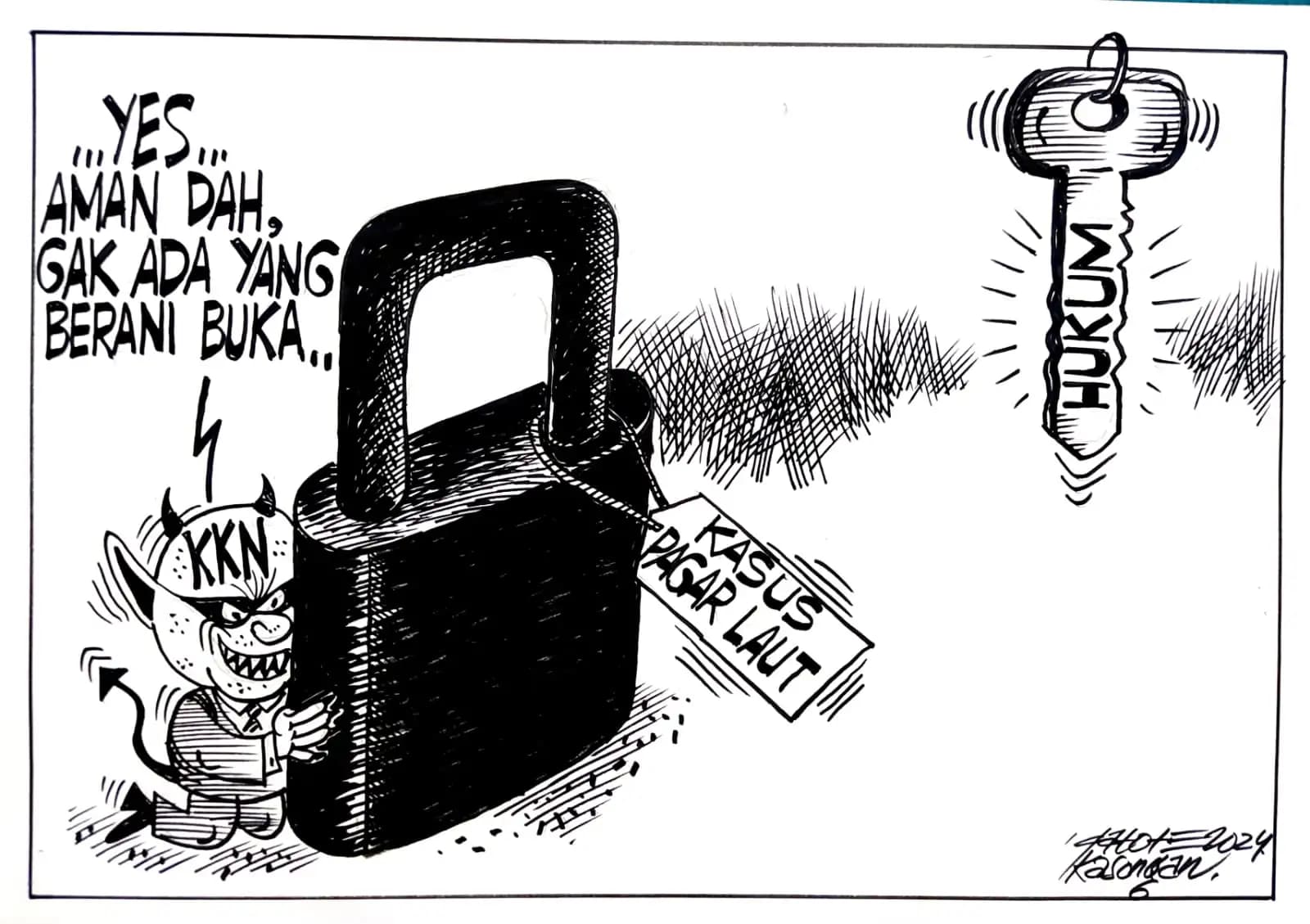 Karikatur - Ilustrasi - Tidak Ada yang Berani Buka (Monitorindonesia.com)