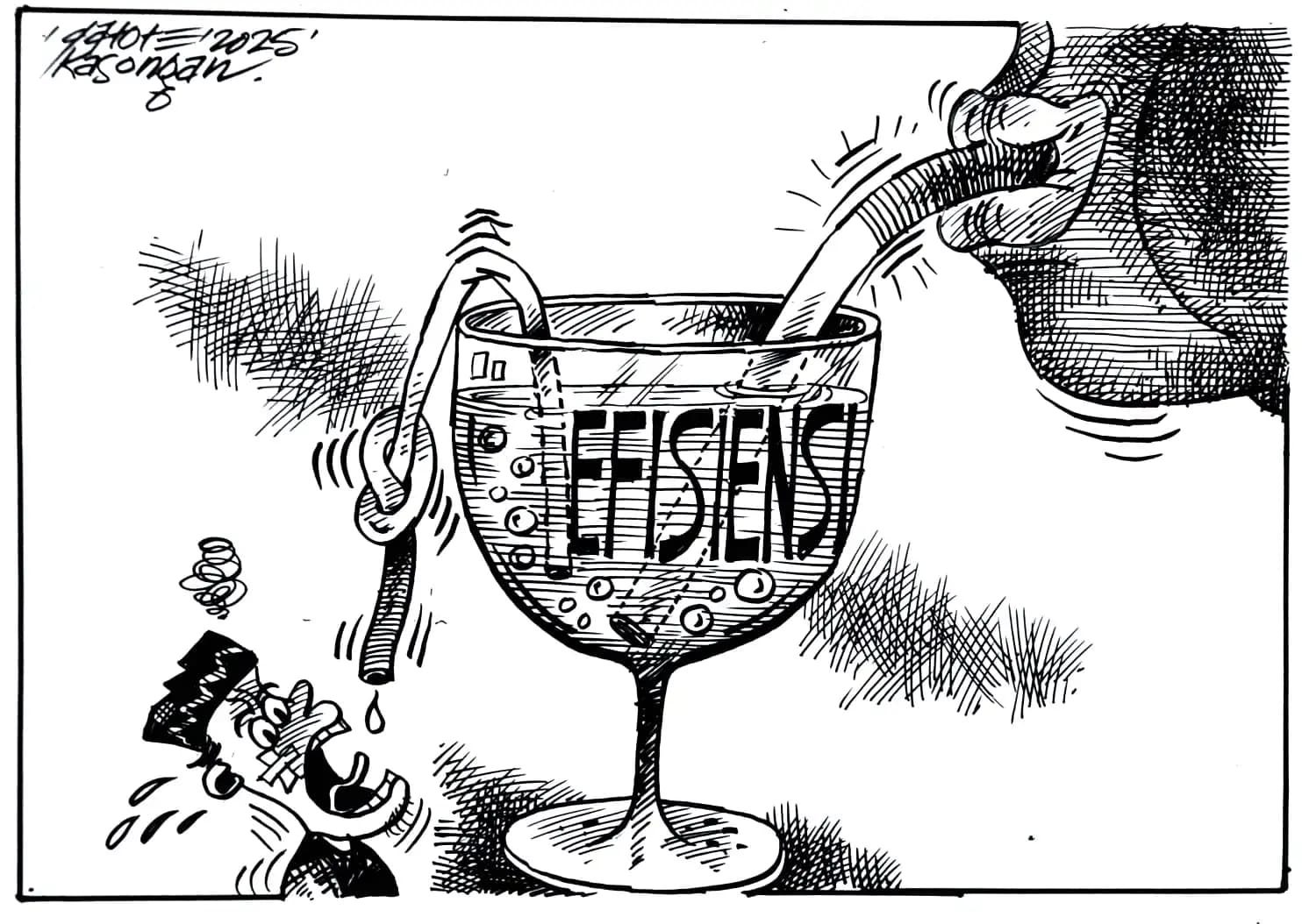 Karikatur - Ilustrasi - Efisiensi (Monitorindonesia.com)