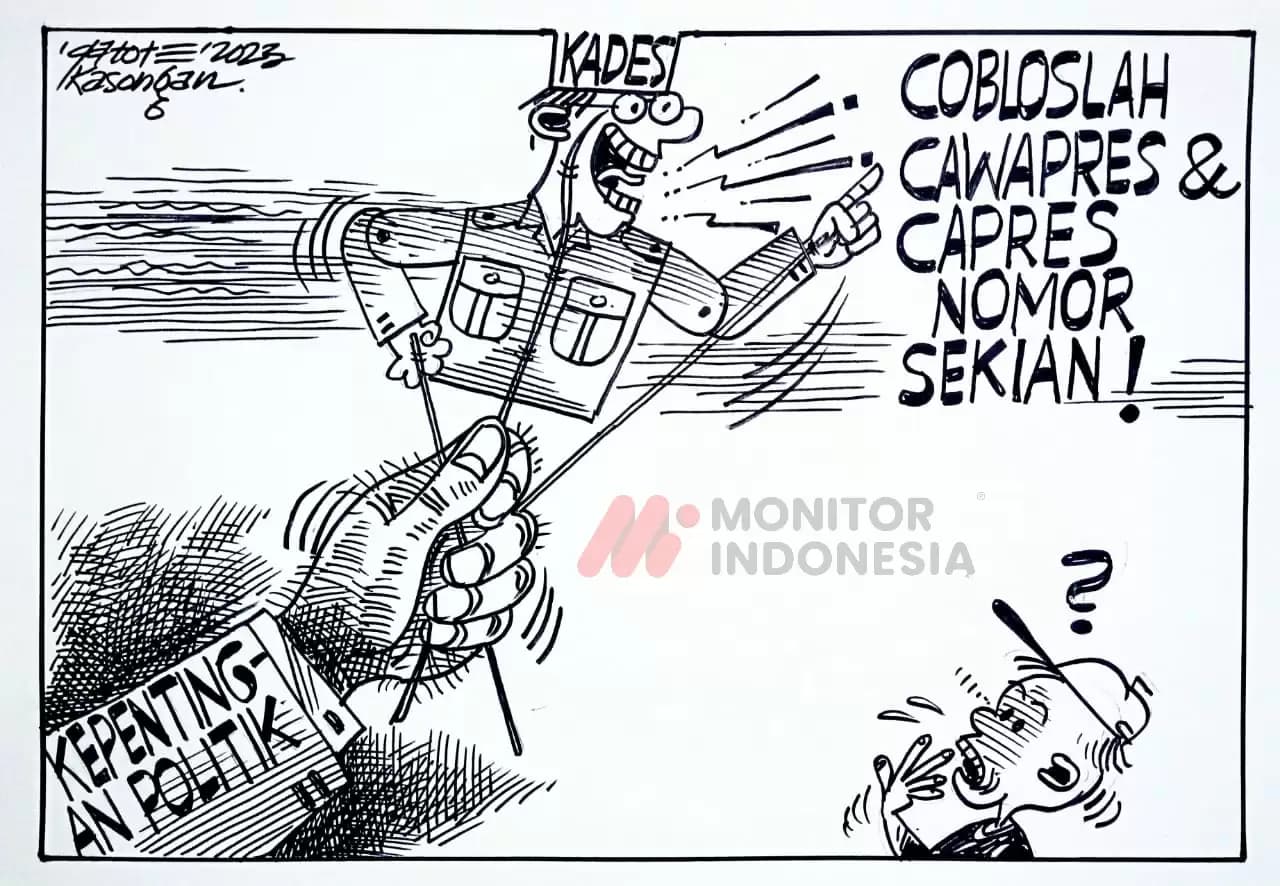 Karikatur - Ilustrasi - Wayang Kades - Pilpres 2024 (Monitorindonesia.com)
