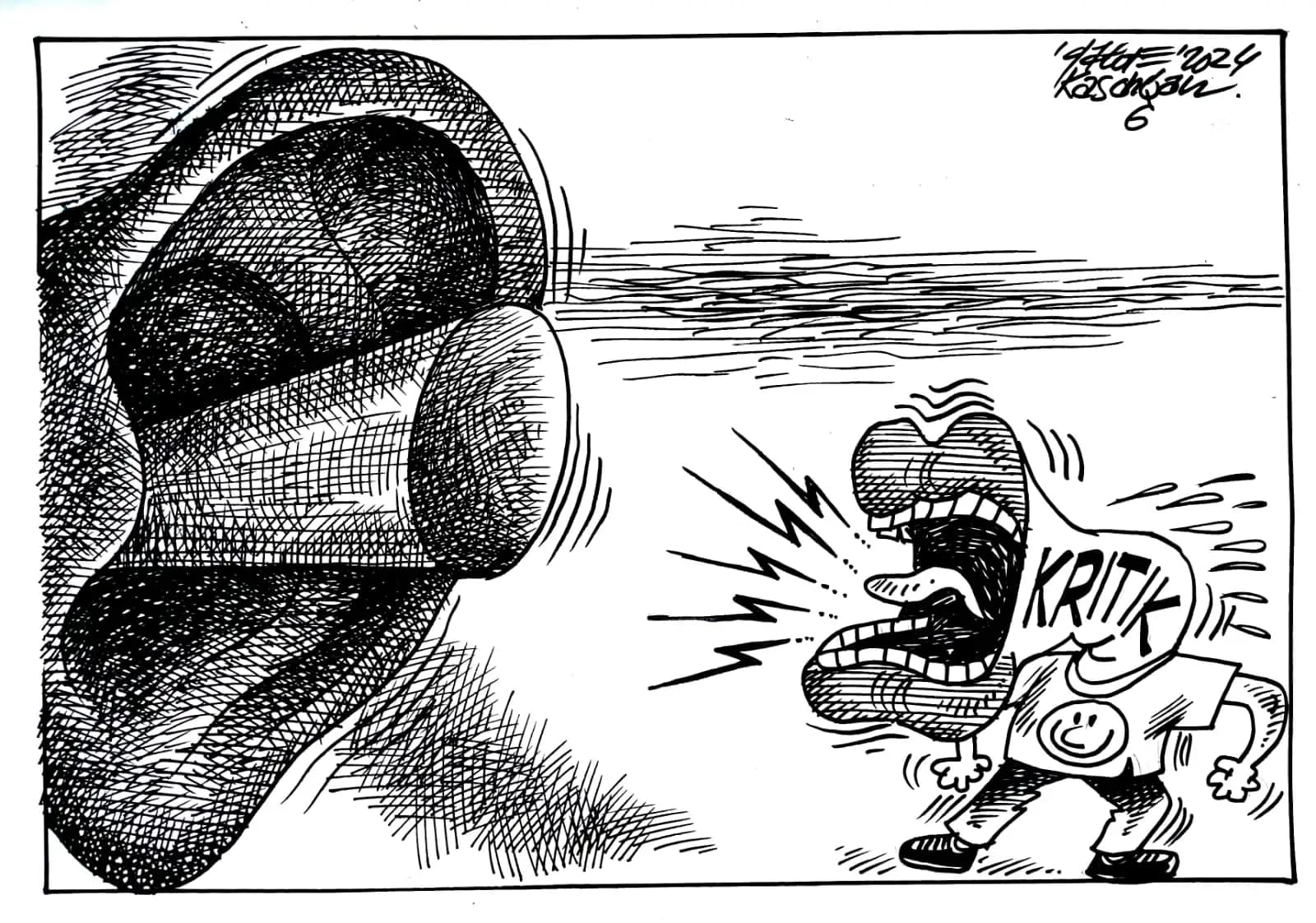 Ilustrasi - Karikatur - Anti Kritik (Monitorindonesia.com)