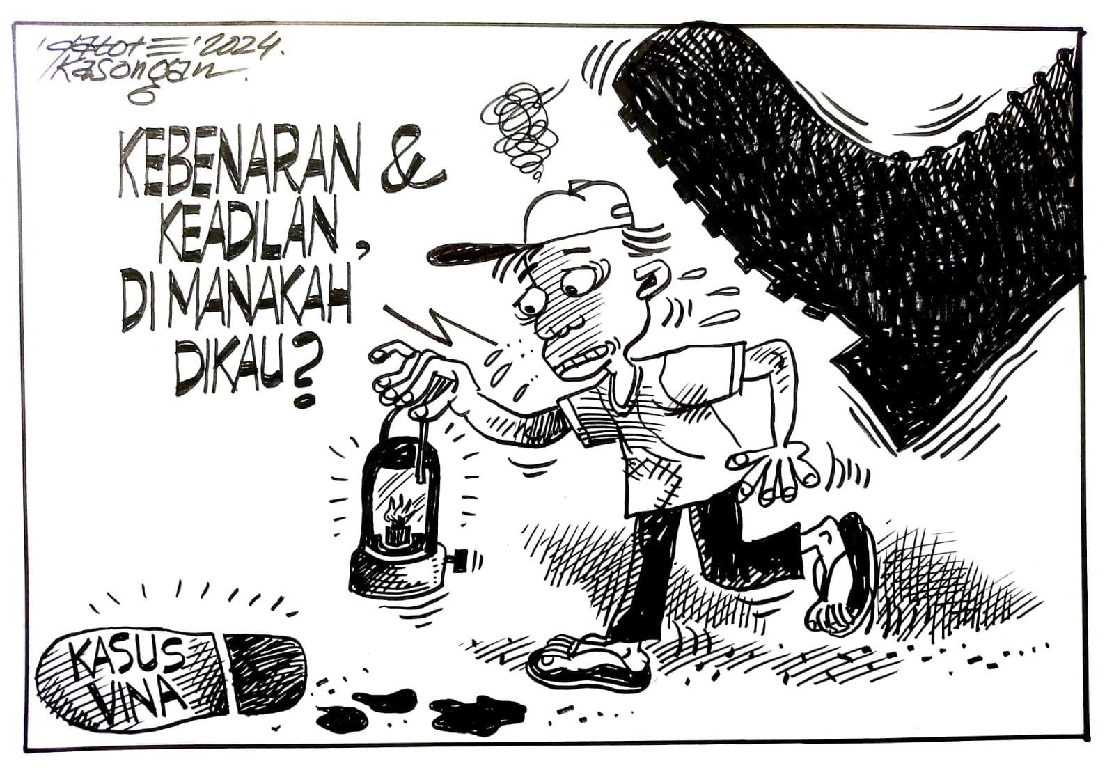 Ilustrasi - Karikatur - Kebenaran dan Keadilan, di manakah Dikau?