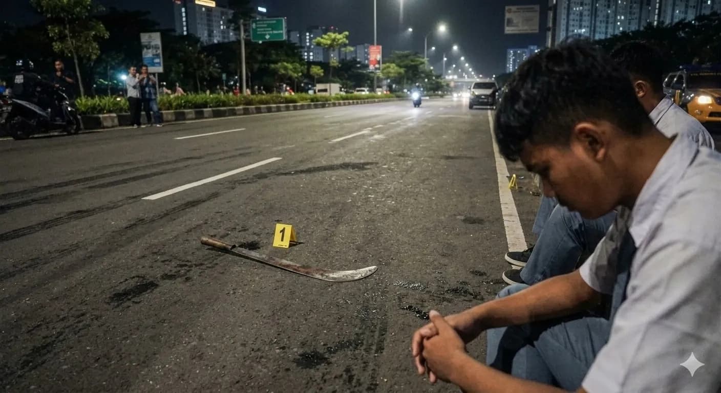 Viral Pelajar Bawa Sajam Diduga Hendak Tawuran di PIK, Polisi Buru Identitas Pelaku