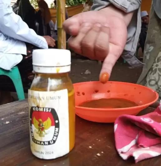 Uniknya Pemilu di TPS Benda Kerep Cirebon, Gunakan Tinta Kunyit Tanda Nyoblos