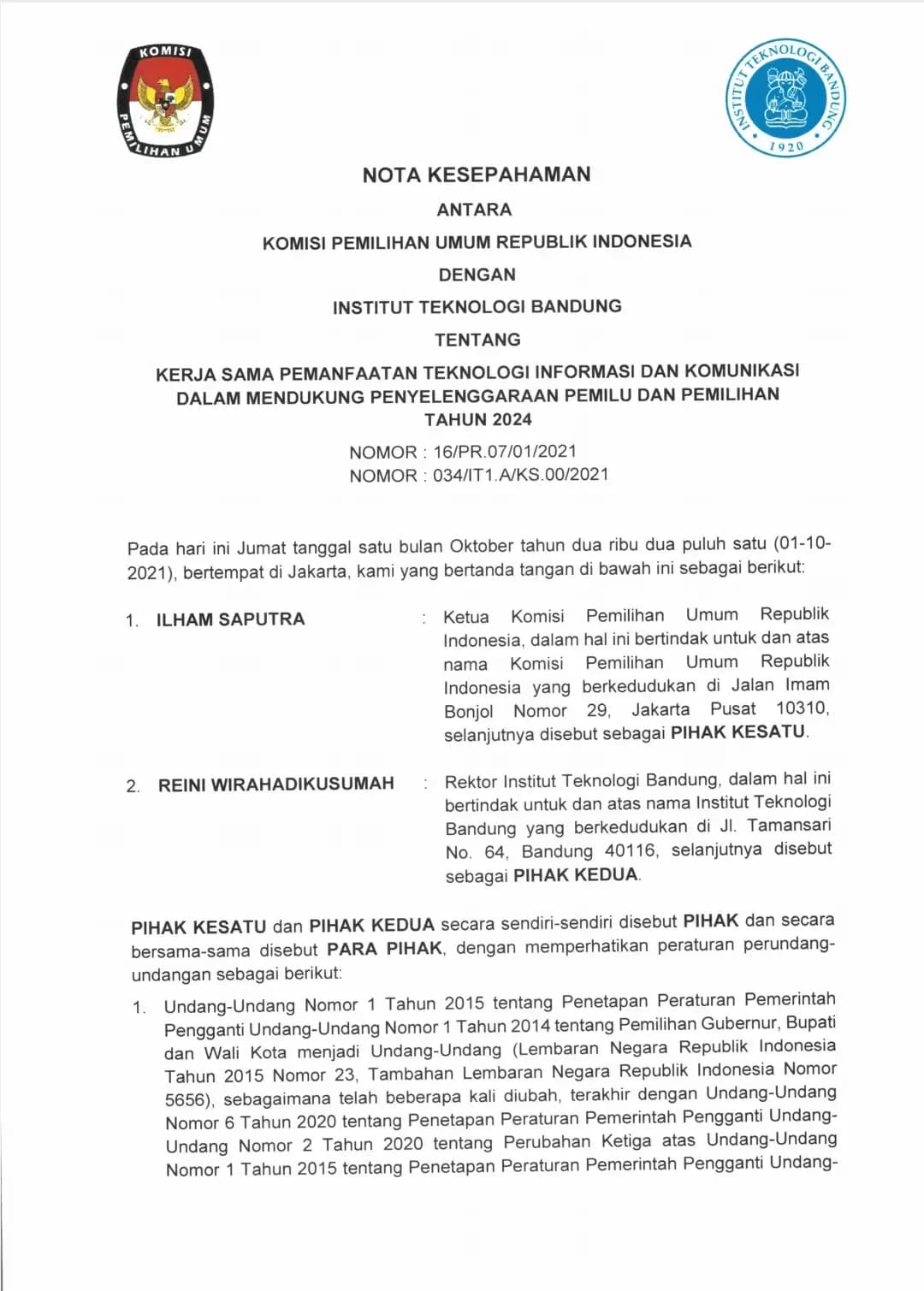 Terungkap! Ini Isi MoU KPU dengan ITB soal Sirekap