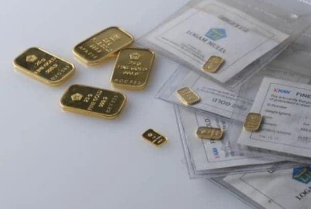 Harga Emas Antam Turun Rp5.000 Jadi Rp2,764 Juta per Gram