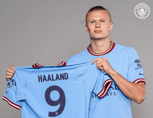 Haaland Kenakan Jersey Nomor 9 di Manchester City