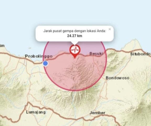 Gempa Bumi 4,1 Magnitudo Guncang Probolinggo 