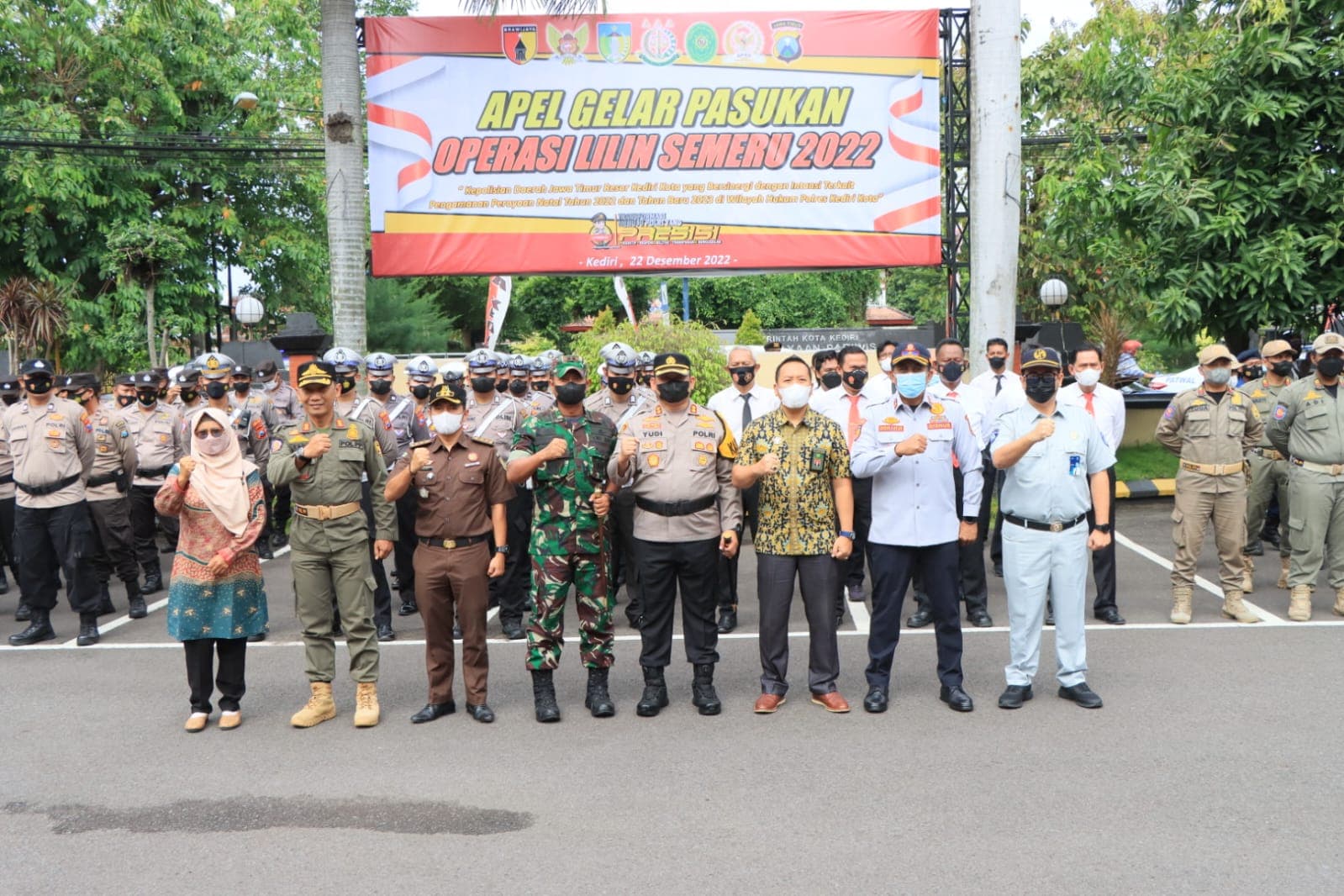 Polres Kediri Kota Apel Gelar Pasukan Ops Lilin Semeru 2022 