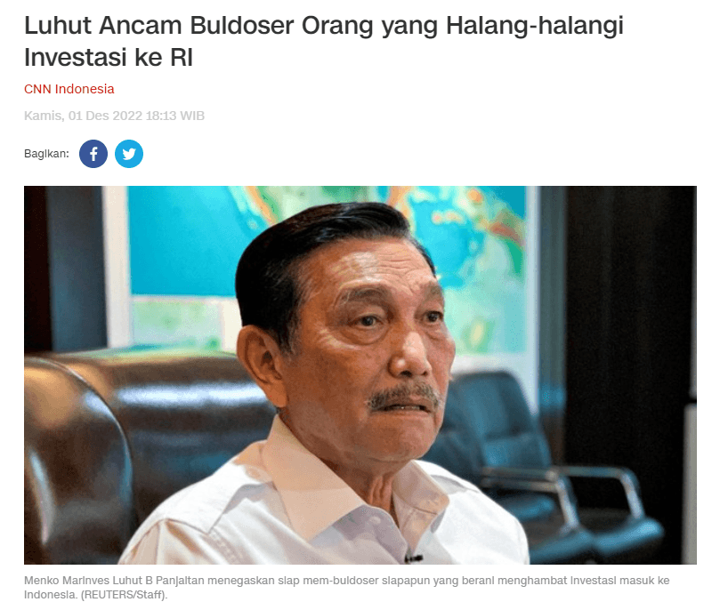 Menolak Lupa Soal Penghalang Investasi, Jokowi Ancam Copot Kapolda-Luhut Bawa Buldoser