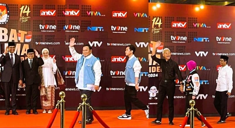 Tiga Paslon Menghadiri Debat Terakhir Capres Pemilu 2024