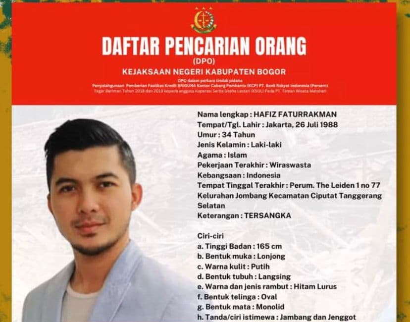 Adik Aktor Irwansyah Kembali Masuk DPO Kejari Bogor