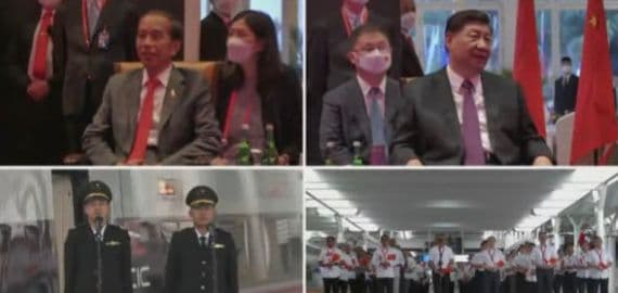 Jokowi dan Xi Jinping Nobar Uji Coba Kereta Cepat Jakarta-Bandung