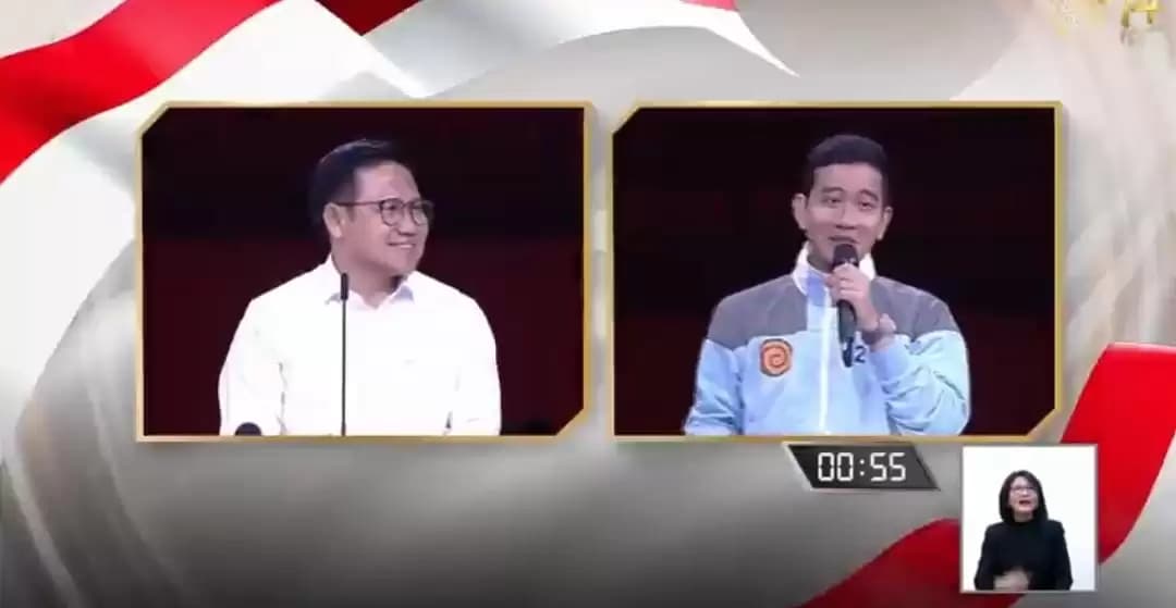 Gibran ke Cak Imin : Gitu Dong Gus Jangan Terlalu Tegang Kaya Waktu Debat Cawapres Pertama Kemarin