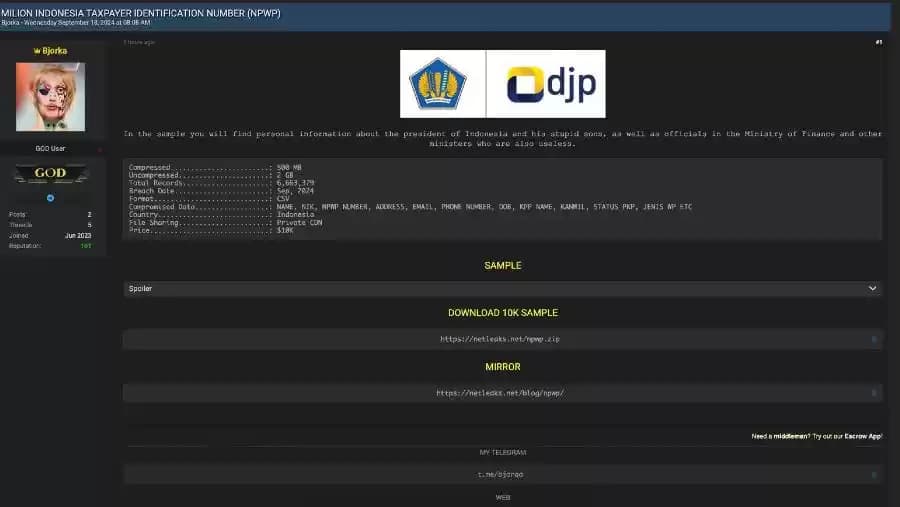 Data Jokowi Bocor