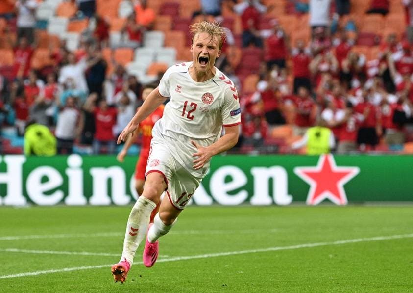 Denmark Unggul 1-0 Babak Pertama