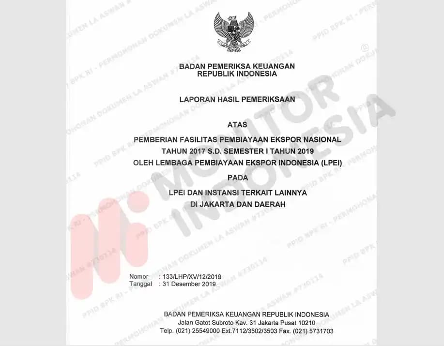 Temuan BPK LPEI