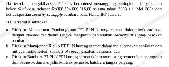 Temuan BPK PLN 4