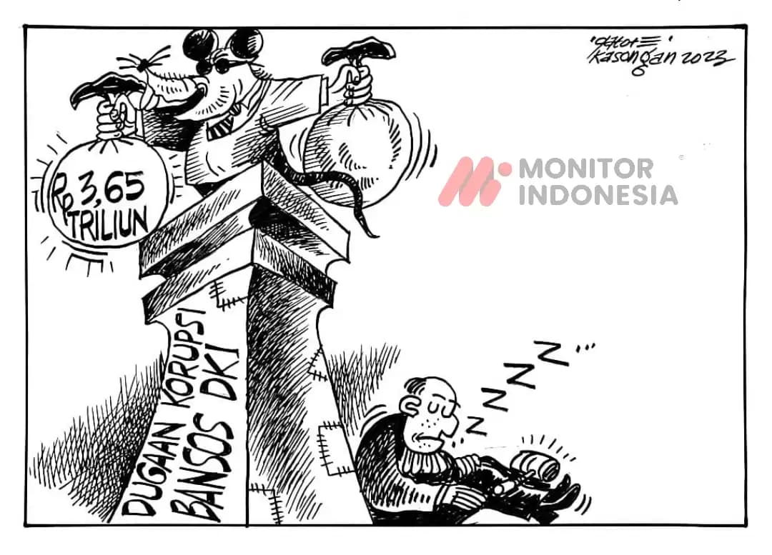Karikatur - Ilustrasi - Dugaan Korupsi Bansos DKI Jakarta (Monitorindonesia.com)