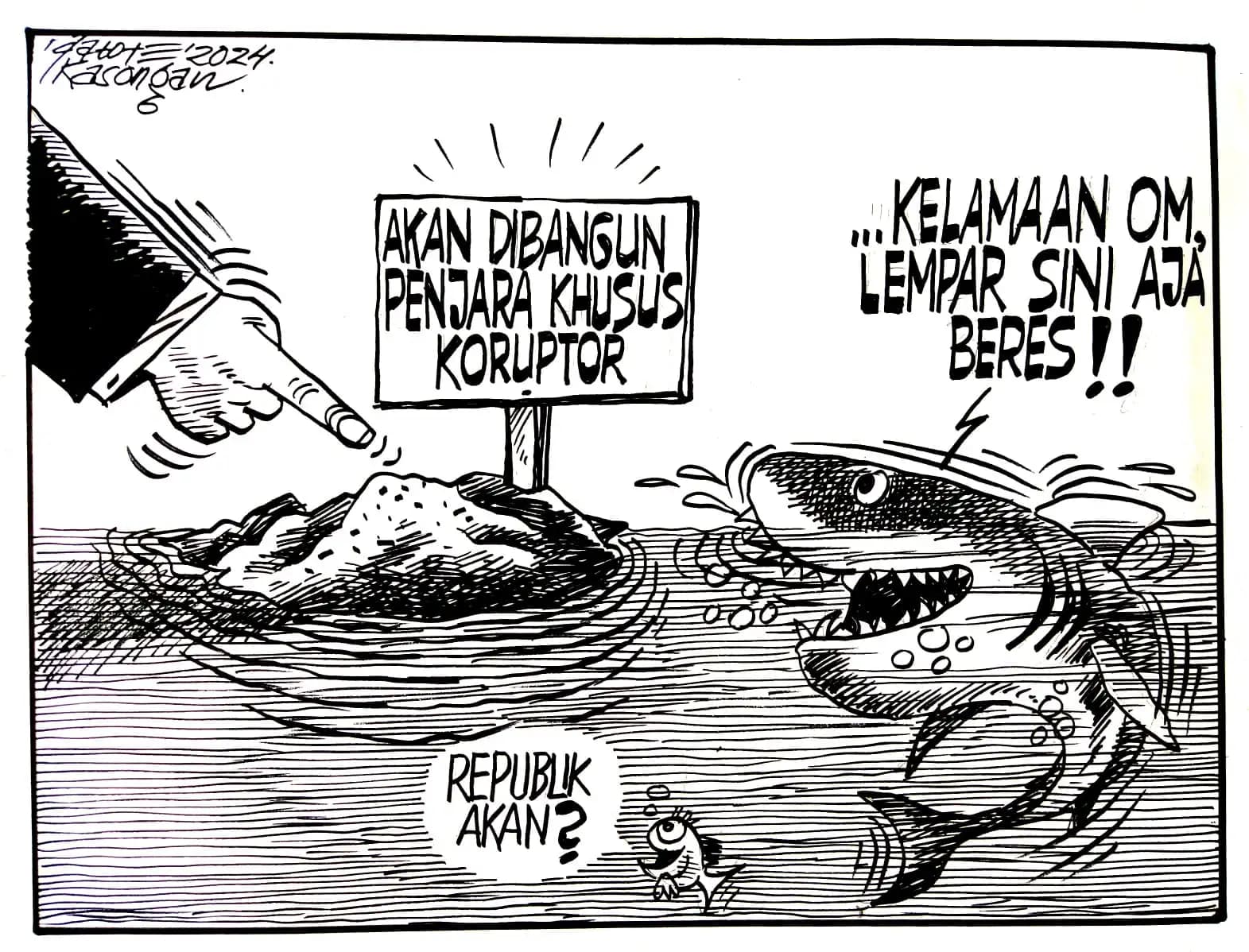 Ilustrasi - Karikatur - Wacana Penjara Khusus Koruptor (Monitorindonesia.com)