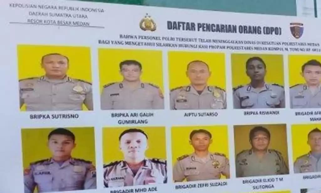 15 anggota Polrestabes Medan, Sumatera Utara, sedang dalam status buron karena terlibat dalam kasus perampokan.