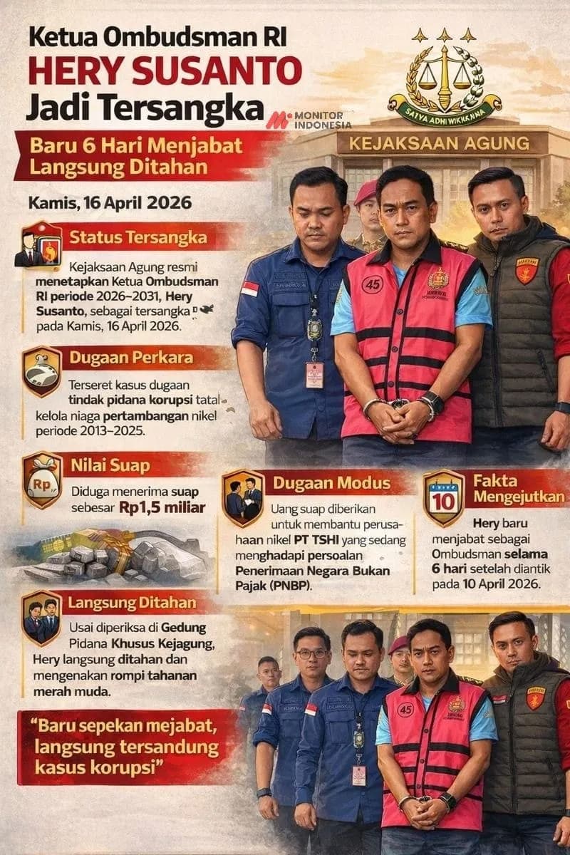 Infografis Ketua Ombudsman RI Hery Susanto tersangka (Dok MI)