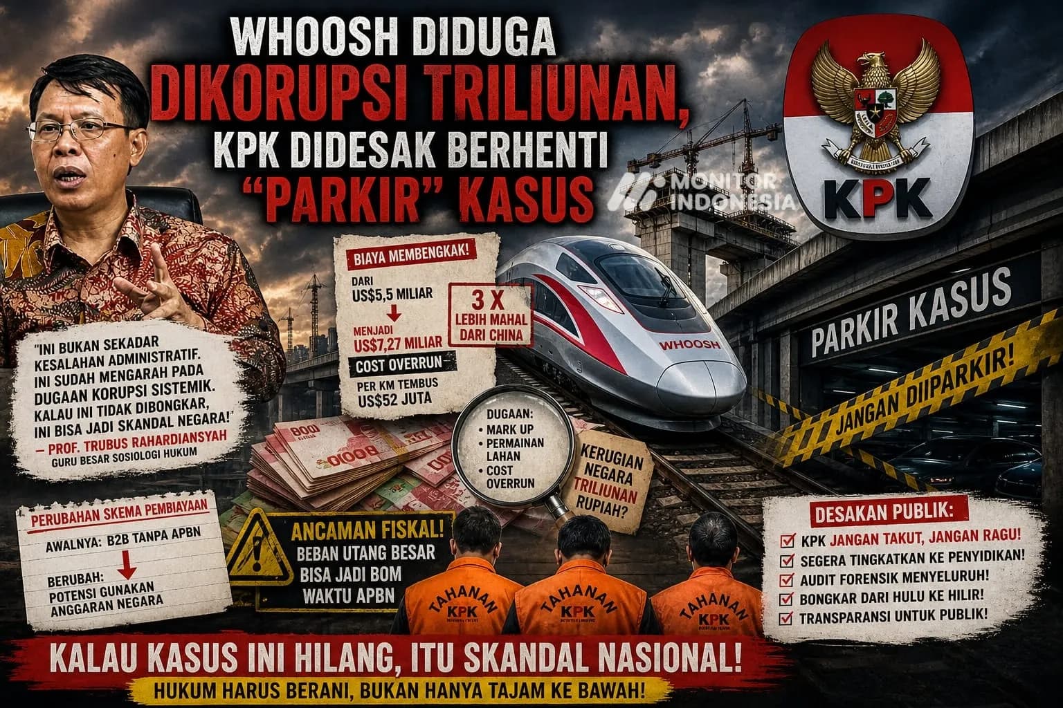 Dugaan Korupsi Proyek Kereta Cepat Whoosh Menguat, KPK Dinilai Mandek di Tengah Lonjakan Biaya Fantastis